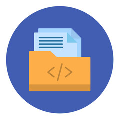 Coding Folder icon vector image. Can be used for Coding and Development.