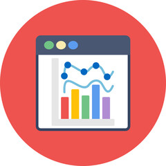 Statistical Graph icon vector image. Can be used for Business & Economy.
