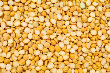 Split chickpeas or chana dal close-up view 