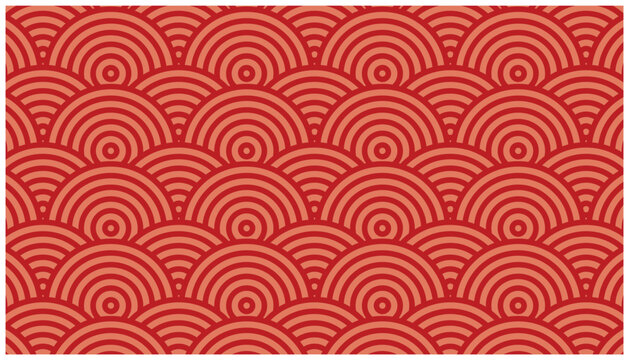 Seamless pattern of red circles on a red background. Vector illustration. elemental abstract background with soft red and pink colors