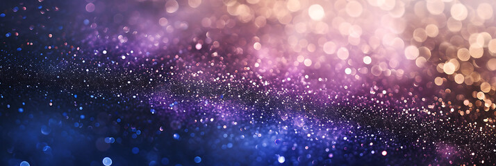 Glittering galaxy gradient in cosmic shades of navy, violet, and silver with a grainy texture for a space-themed celebration