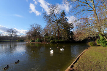 The Bercy island in the  Daumesnil lake. The 12th arrondissement o Paris city