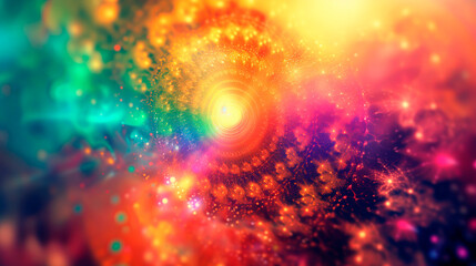 Psychedelic chakra swirl, colorful spiritual background.

