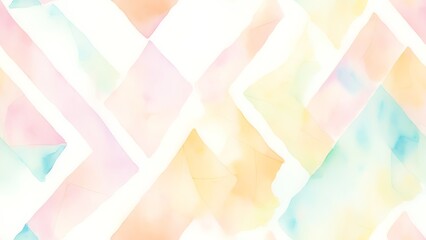 Seamless pattern of watercolor abstract with geometric lines in pastel colors from Generative AI