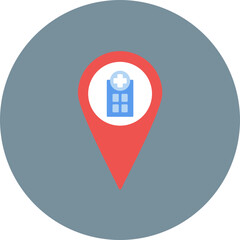 Hospital Location icon vector image. Can be used for Emergency Services.