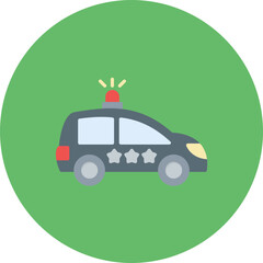 Police Car icon vector image. Can be used for Emergency Services.