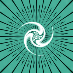White Triskelion on Teal - Powerful Amulet of Balance with Nature