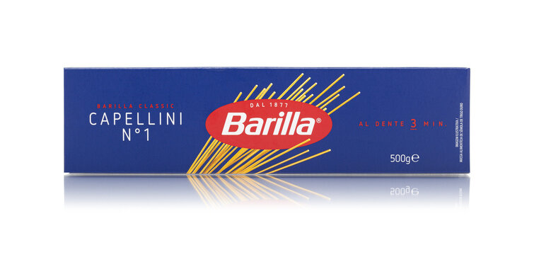 Barilla Capellini num 1 italian pasta on transparent background