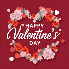 beautiful valentine's day background on colored background with place for text