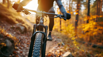 Cyclist riding the bike. 