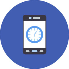Mobile Clock icon vector image. Can be used for Mobile Apps.