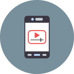 Mobile Video icon vector image. Can be used for Mobile Apps.