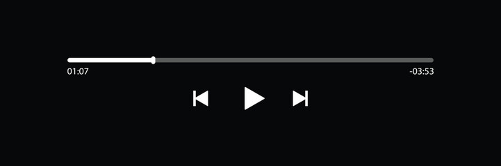 Music Player Button Icon. Audio player for songs or podcast playlist. Play or pause button.Vector illustration