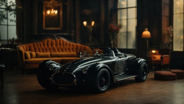 Classic black car 