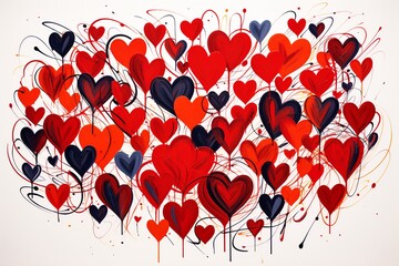 Experience the captivating charm of this colorful abstract line doodle heart
