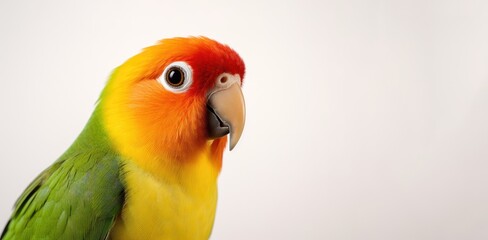 Naklejka premium Colorful Lovebird Profile: A Stunning Display of Feathers and Charm - Generative AI
