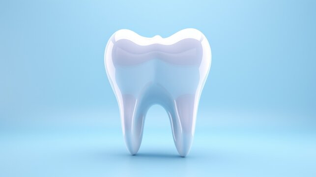 Isolated 3D Tooth Cavity with Abscess on Blue Background