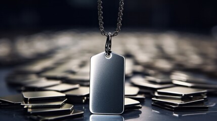 Military Identity - Blank Army Dog Tags on Isolated Background