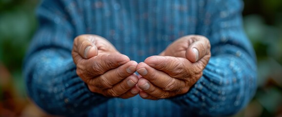 Guy Blue Shirt Holding Hands Pray, Background HD For Designer