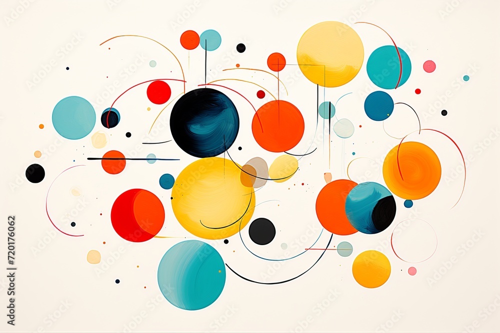 Poster immerse yourself in the engaging charm of this dynamic abstract line doodle circle