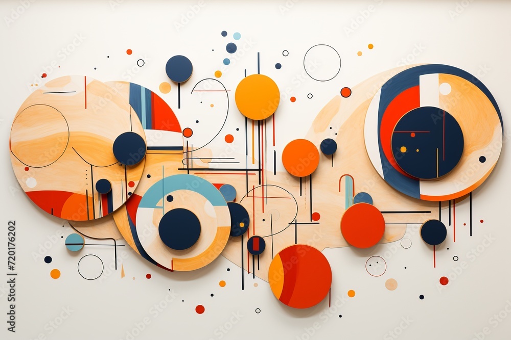 Poster immerse yourself in the engaging charm of this dynamic abstract line doodle circle