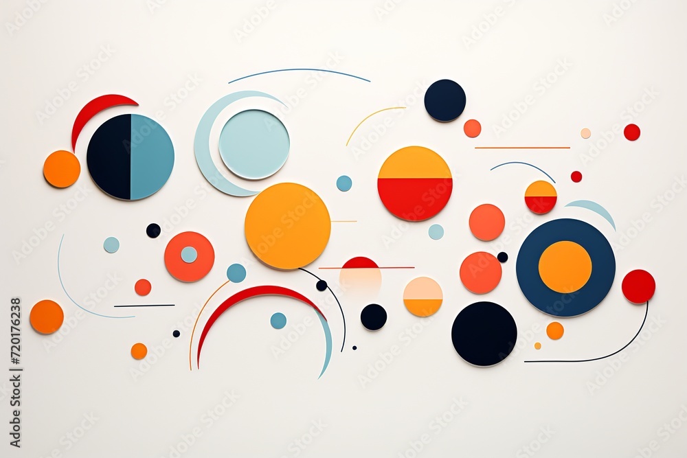 Poster immerse yourself in the engaging charm of this dynamic abstract line doodle circle