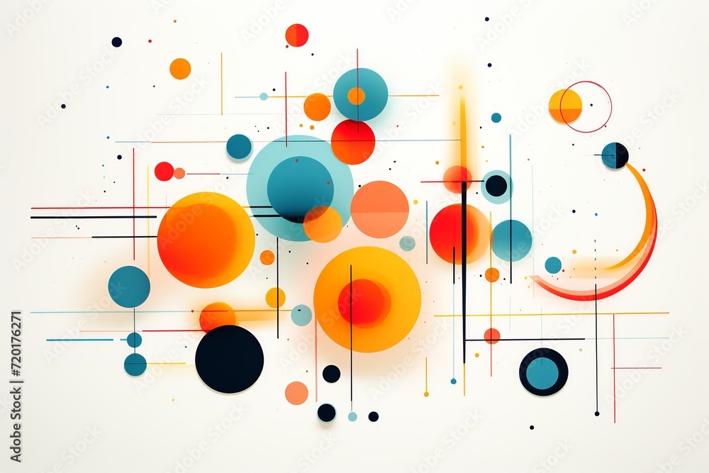 Poster immerse yourself in the engaging charm of this dynamic abstract line doodle circle