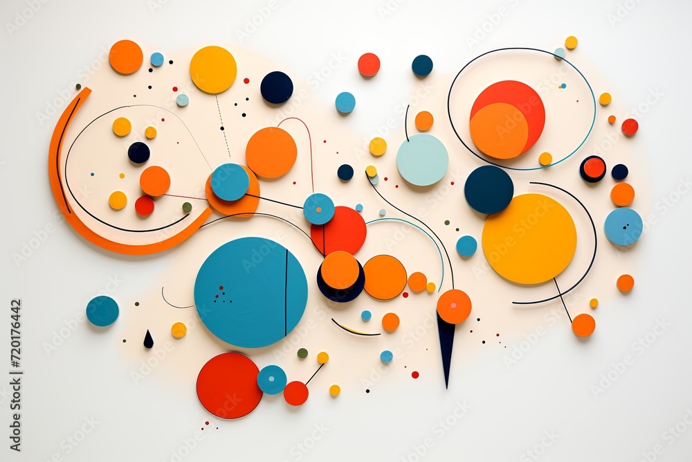Poster immerse yourself in the engaging charm of this dynamic abstract line doodle circle