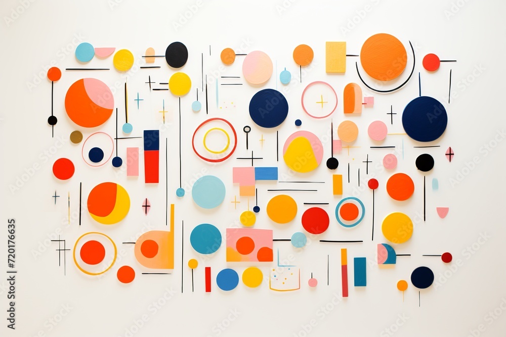 Poster immerse yourself in the engaging charm of this dynamic abstract line doodle circle