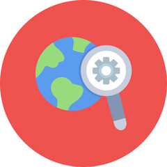 Global Search icon vector image. Can be used for Online Marketing.
