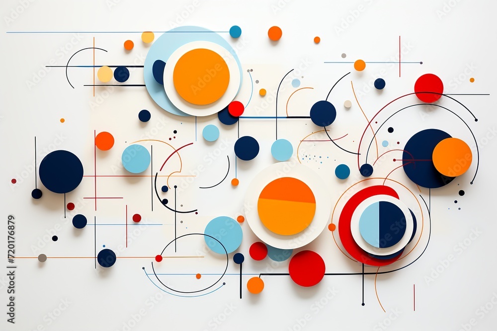 Poster immerse yourself in the engaging charm of this dynamic abstract line doodle circle