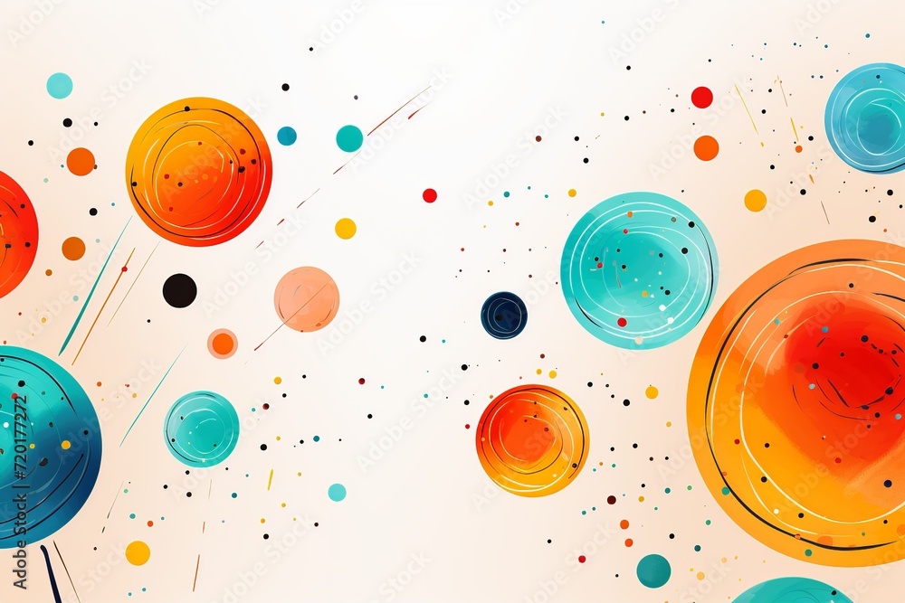 Poster immerse yourself in the engaging charm of this dynamic abstract line doodle circle
