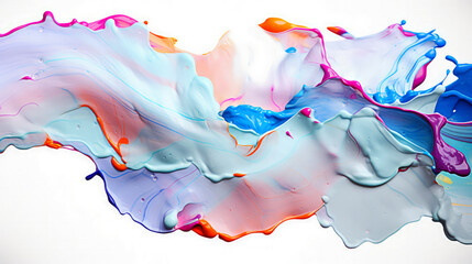Trendy colorful multicolor and white splash. Abstract 3d style, inspired by acrylic fluid art and waves energy. Luxury abstract background and wallpaper. Composition for yours design, poster, header.
