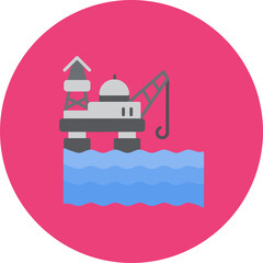 Obraz premium Oil Platform icon vector image. Can be used for Pollution.