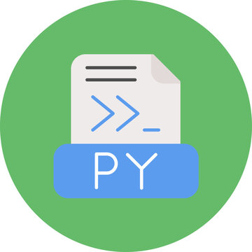 Python File icon vector image. Can be used for Computer Programming.