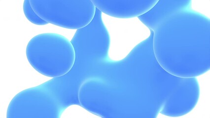 3D animation of abstract smooth liquid volume object. Abstract morph creamy white form. 4k seamless loop 3D animated template