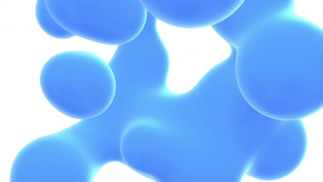 3D animation of abstract smooth liquid volume object. Abstract morph creamy white form. 4k seamless loop 3D animated template