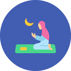 Women Praying icon vector image. Can be used for Ramadan.