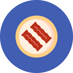 Bacon icon vector image. Can be used for Morning and Breakfast.
