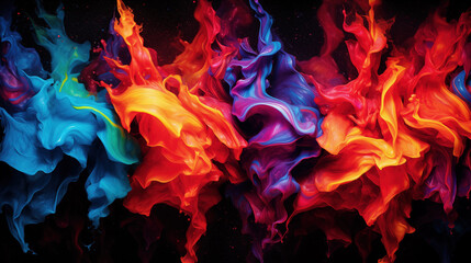 fire and water inspired wallpaper background showing liquid powder splashes