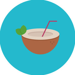 Coconut Drink icon vector image. Can be used for Beverages.