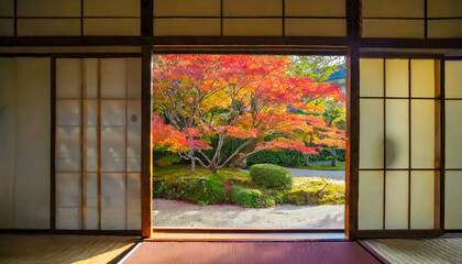 室内からの日本庭園