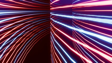 abstract colorful high-speed light trails background, motion effect, neon fastest glowing light, empty space scene, cyber futuristic sci-fi background, technology wallpaper, 3d render