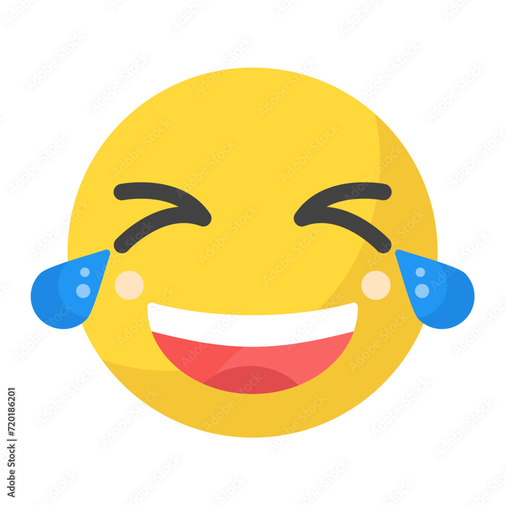 Poster rolling on the floor laughing icon vector image. can be used for emoji.