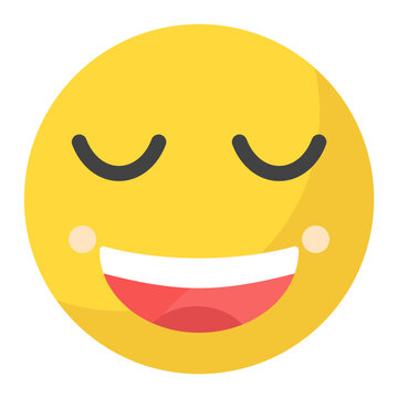 Grinning Face icon vector image. Can be used for Emoji.