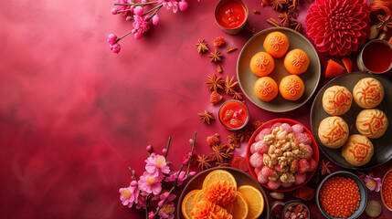 Chinese New Year desserts meet the vibrancy of Indian color festivals, blending cultural sweetness and colorful joy to create a delightful and multicultural culinary celebration