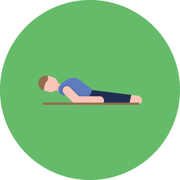 Fish Pose icon vector image. Can be used for Physical Fitness.