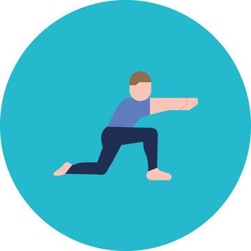 Low Lunge Right icon vector image. Can be used for Physical Fitness.