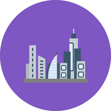 Skyline icon vector image. Can be used for Dubai.