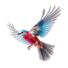 Shamlet macaw isolated on transparent background, Colorful feathers bird